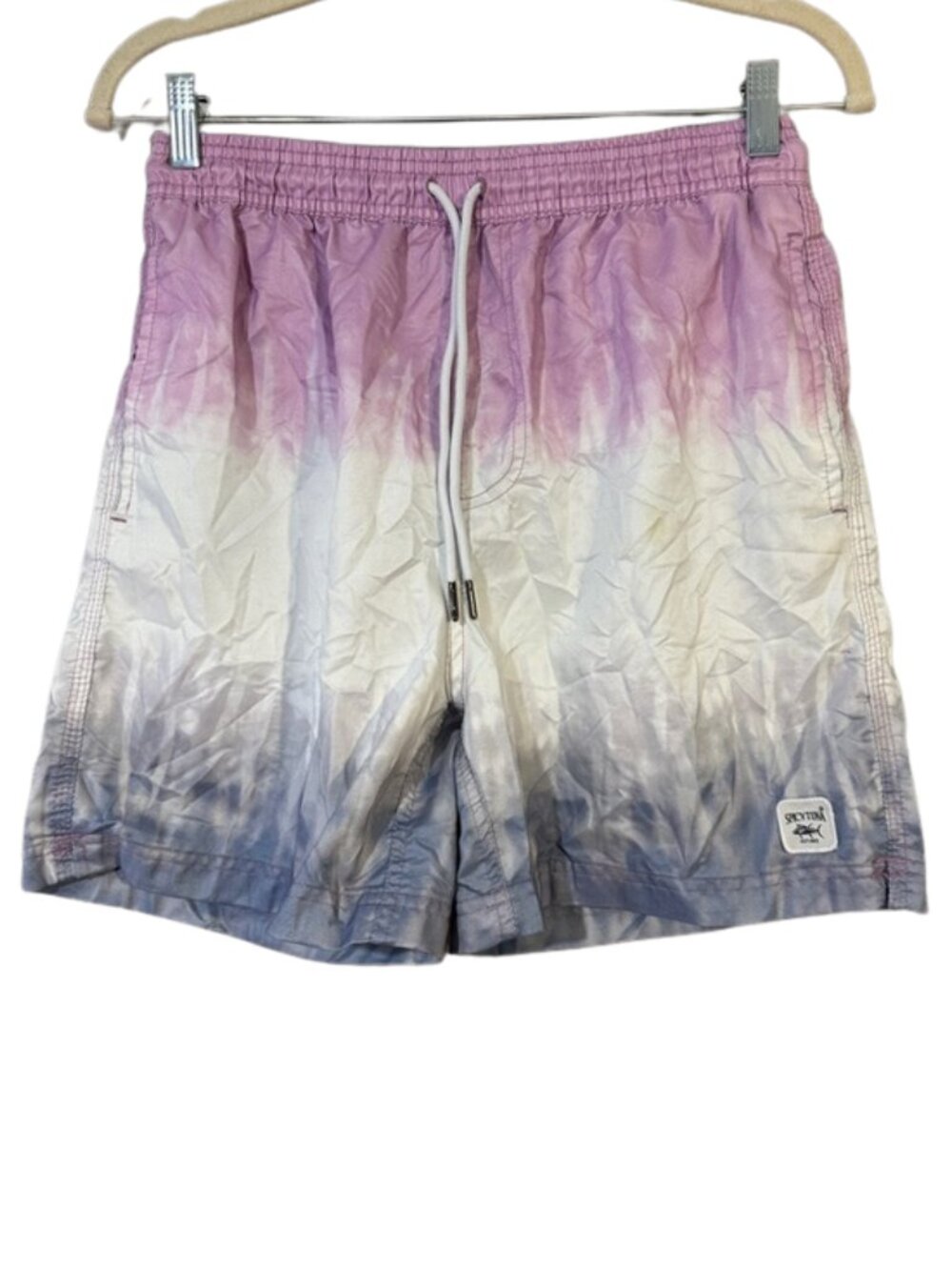 Spicy Tuna Ombre Swim Trunks Pink Blue White Drawstring